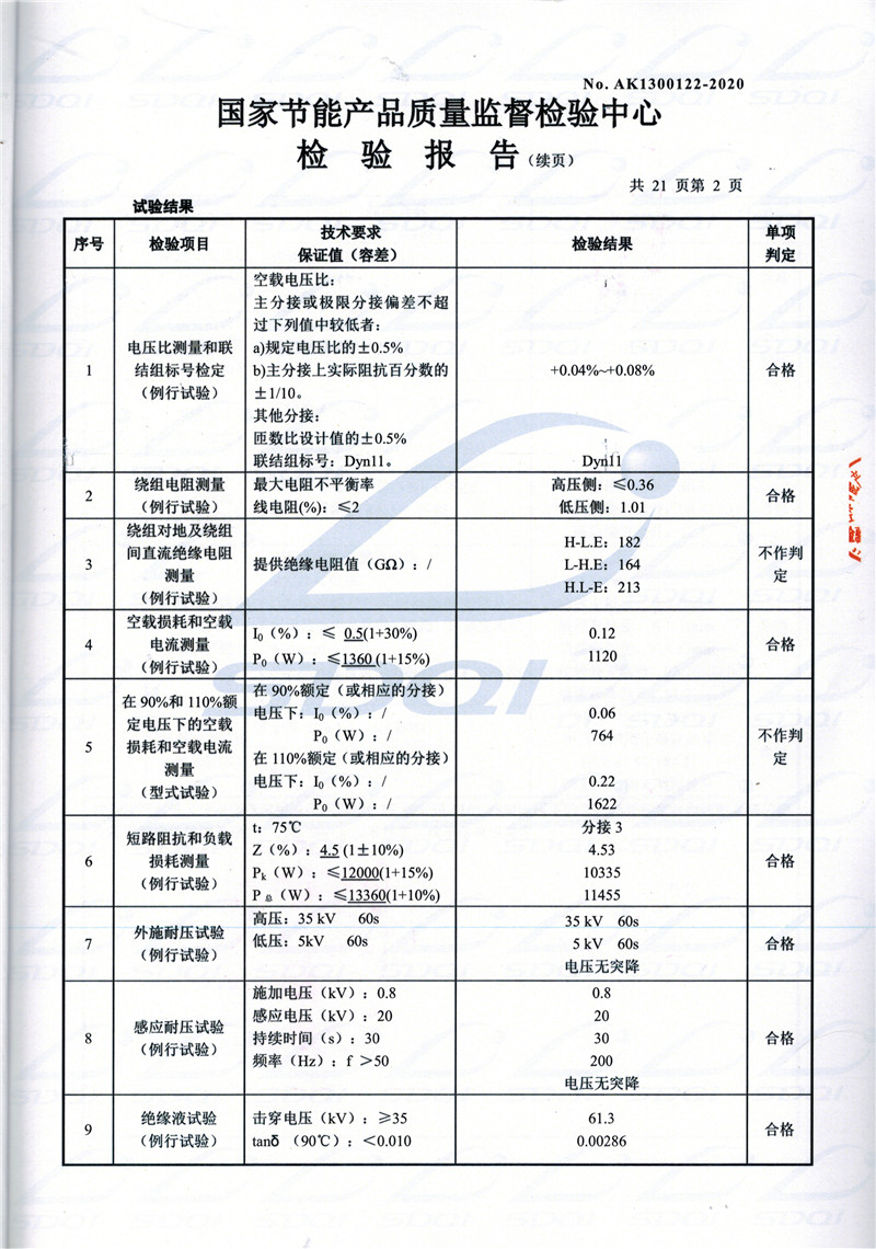 高低压试验报告-S11-1250成县成县成县油浸式变压器-2.jpg